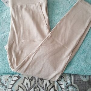 Lou & Grey Winter White Herringbone Leggings *Size L*